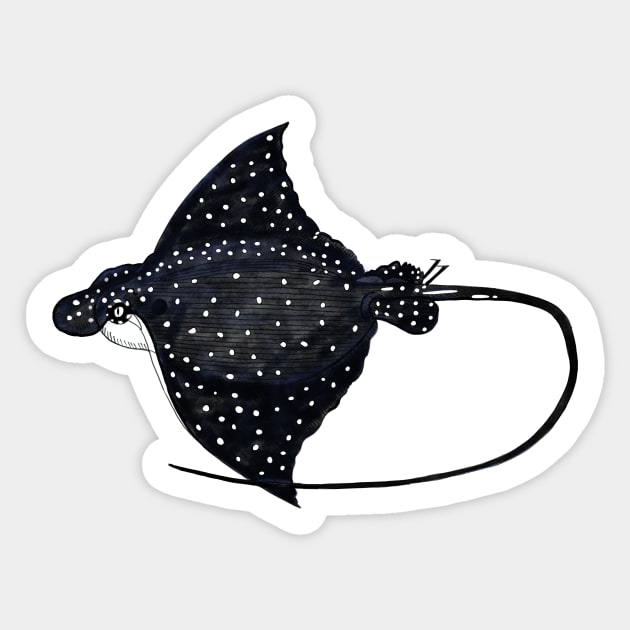Spotted Eagle Ray Sticker by michdevilish